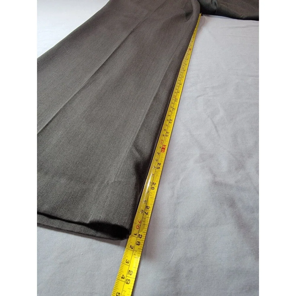 Men’s Dress Axist Pants Gray Slacks 38x32 Flat Front Polyester Career Workwear